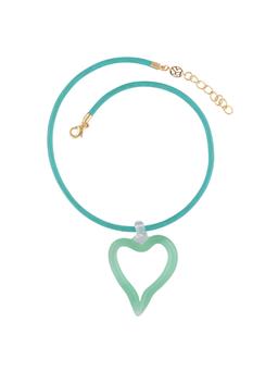 Jade green XL Heart of Glass leather cord necklace Jewellery & Watches Sandralexandra    - Collagerie