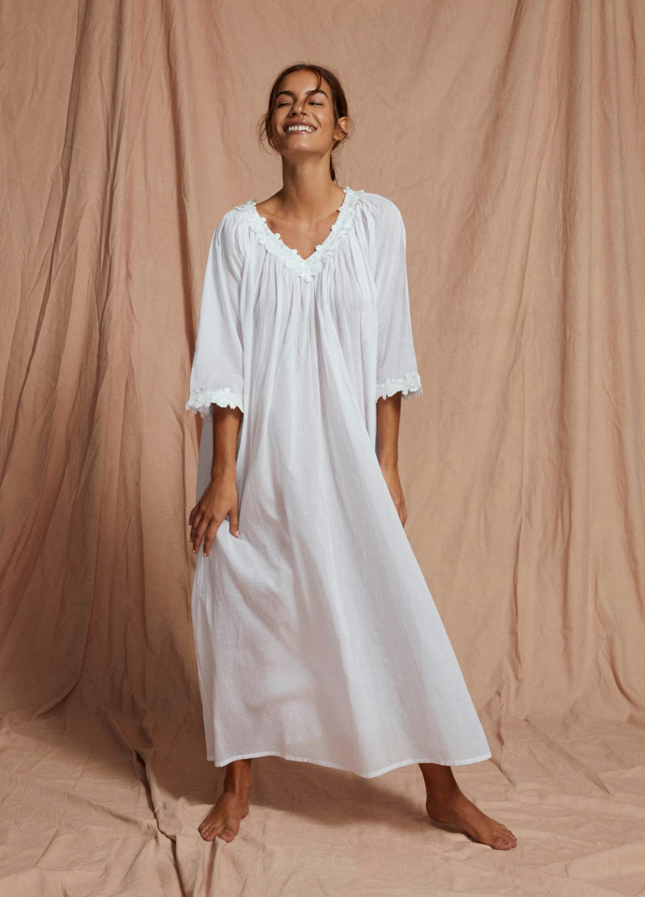 Cotton full length Julia nightdress Clothing If Only If White S1 (UK 10-16)  - Collagerie