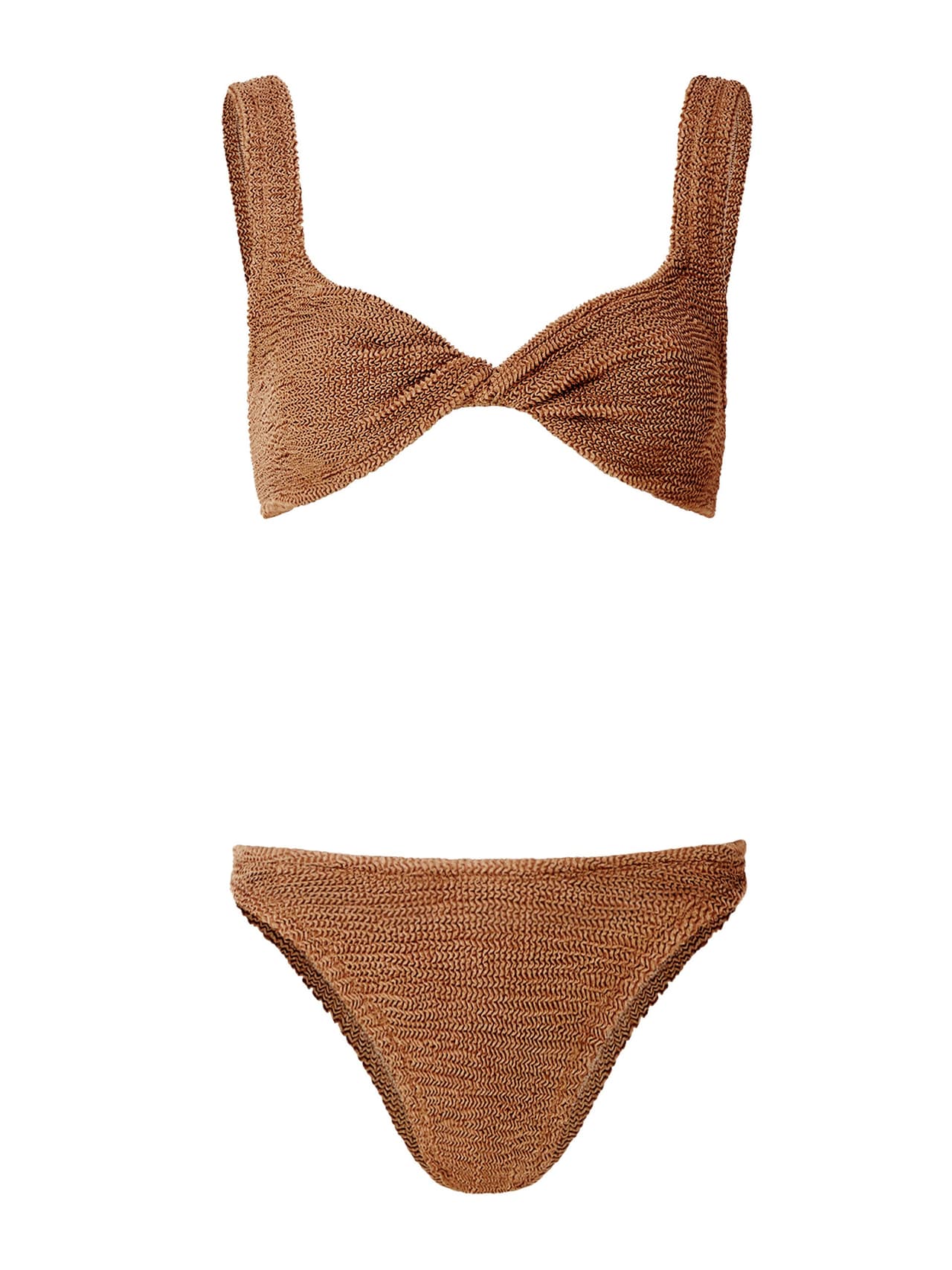 Metallic cocoa coverage Juno bikini