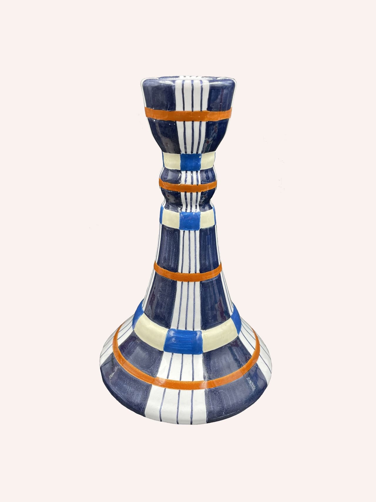 Kente candlestick, indigo  Silo Studio    - Collagerie