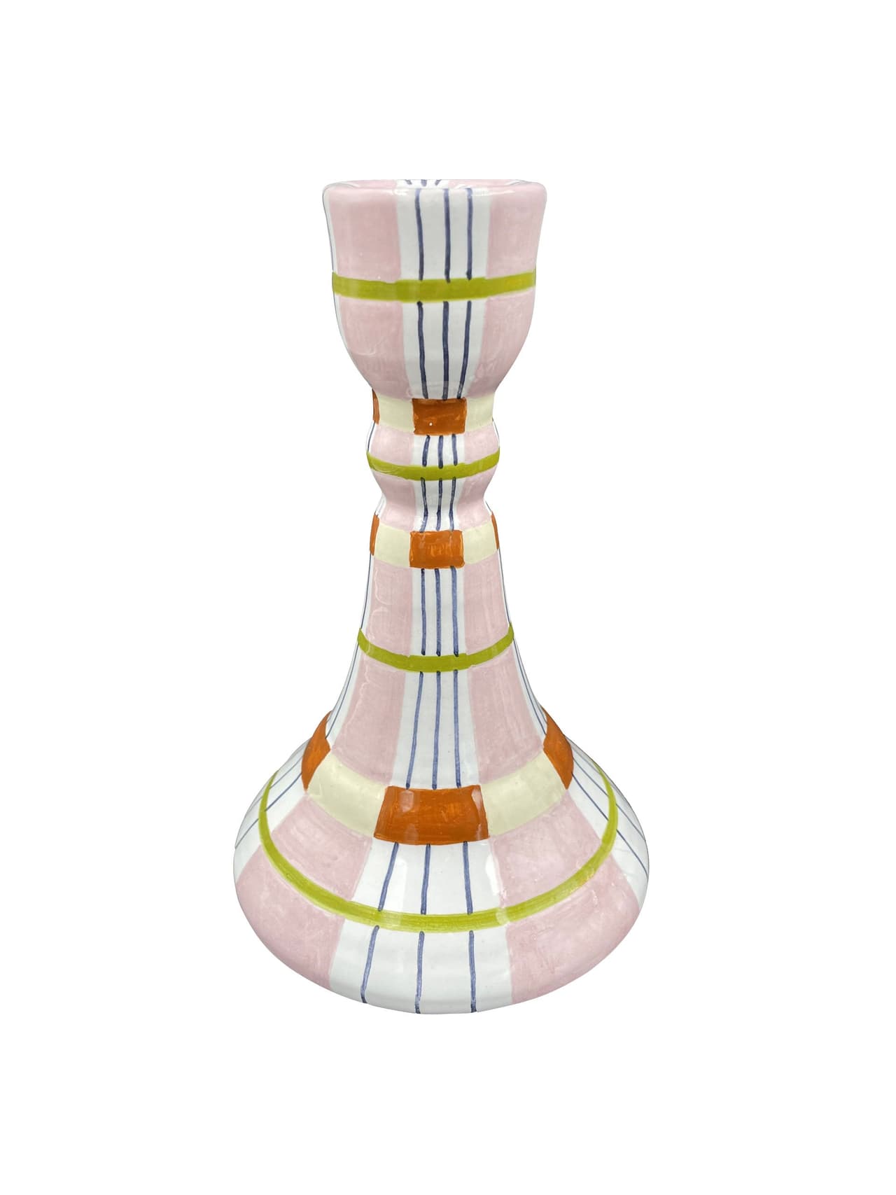 Kente candlestick, pink