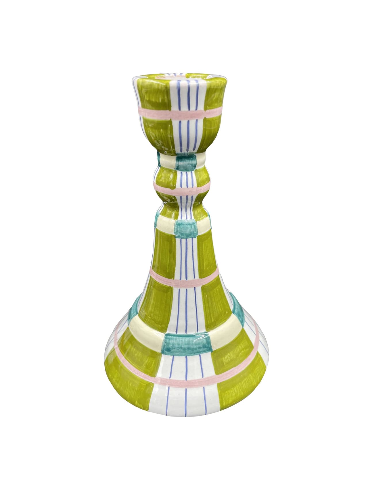 Kente candlestick, green