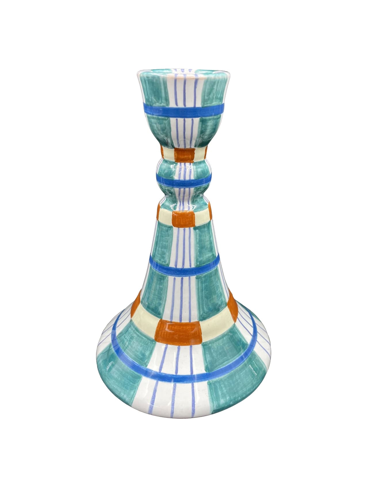 Kente candlestick, turquoise