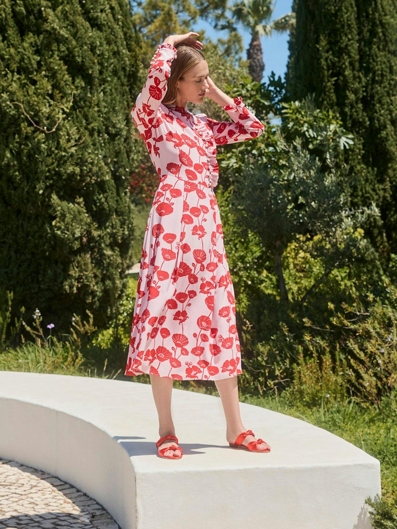 Christina pink poppy dress DRESSES Beulah London    - Collagerie