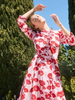 Christina pink poppy dress DRESSES Beulah London    - Collagerie