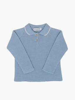 Knitted polo shirt powder blue Baby Clothing Amaia    - Collagerie