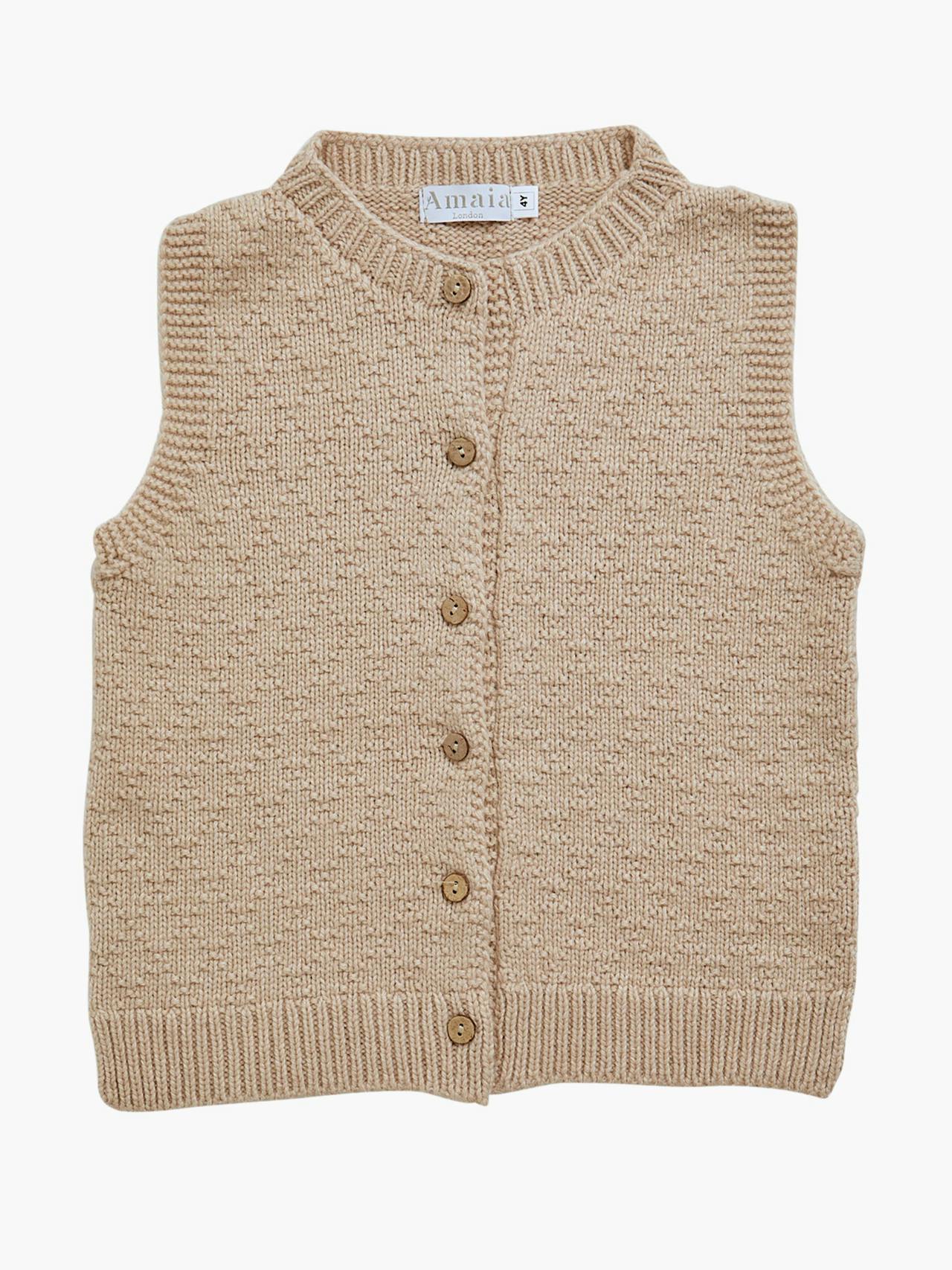 Sand knitted vest