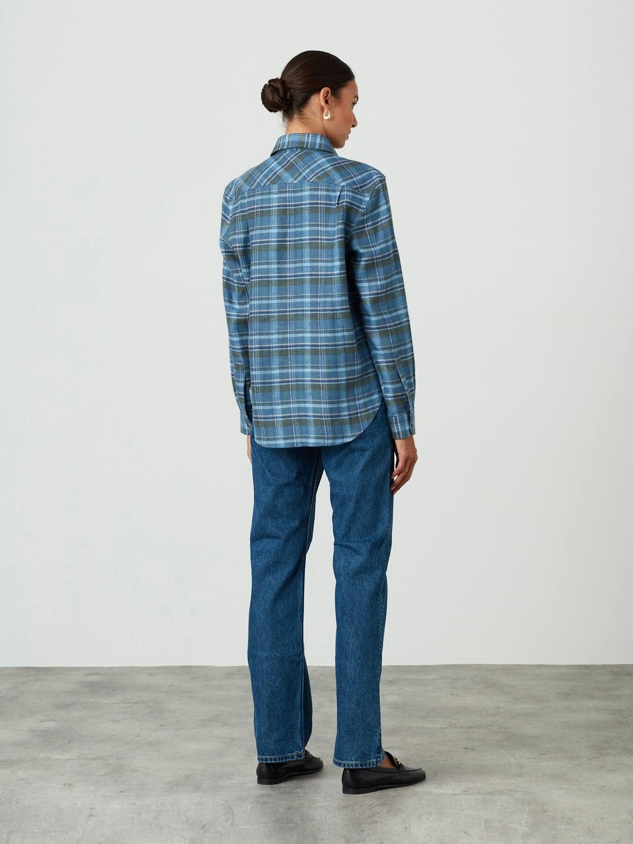 Lake check brushed linen Classic shirt Shirts With Nothing Underneath    - Collagerie