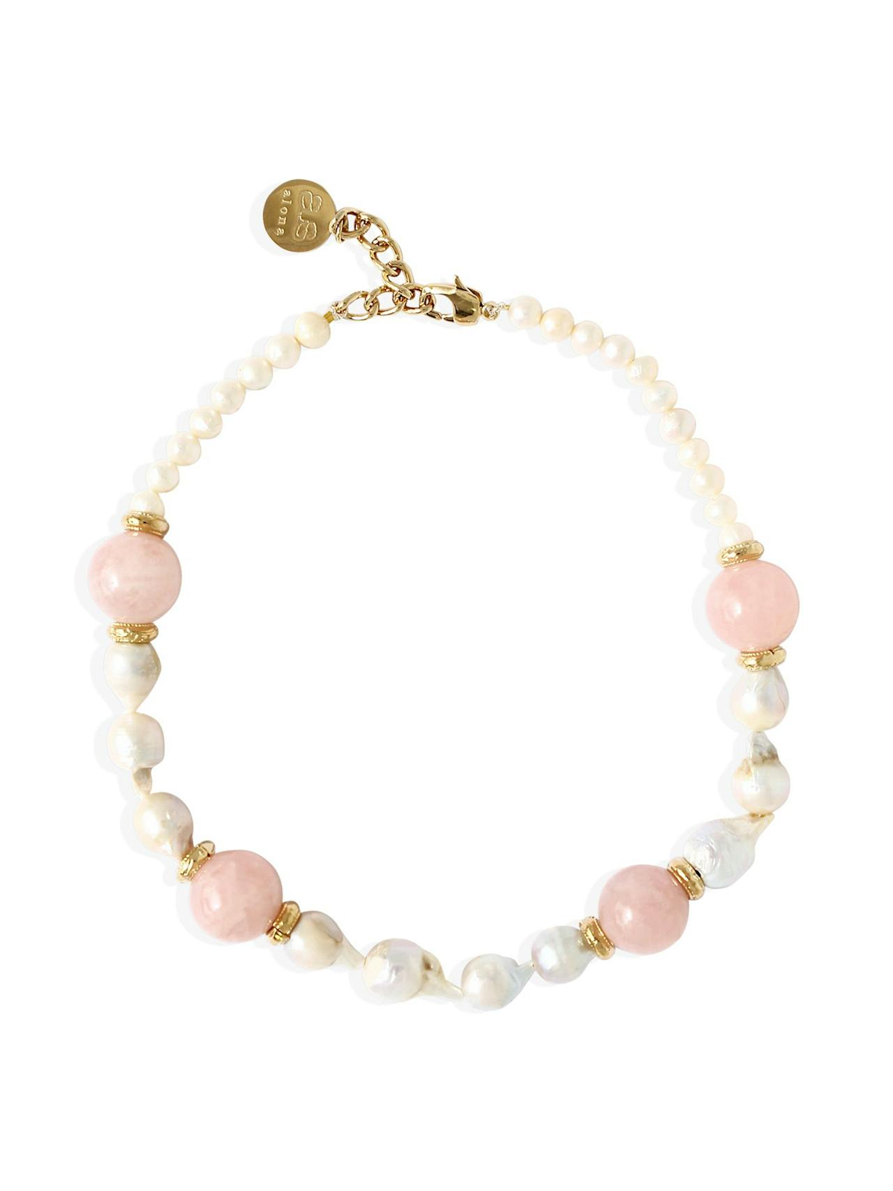 Rose quartz with pearls Laylani necklace