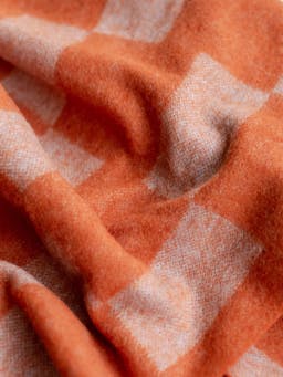 Lambswool kids blanket in orange checker Home > Blankets > Lambswool Blankets > Kids TBCo    - Collagerie