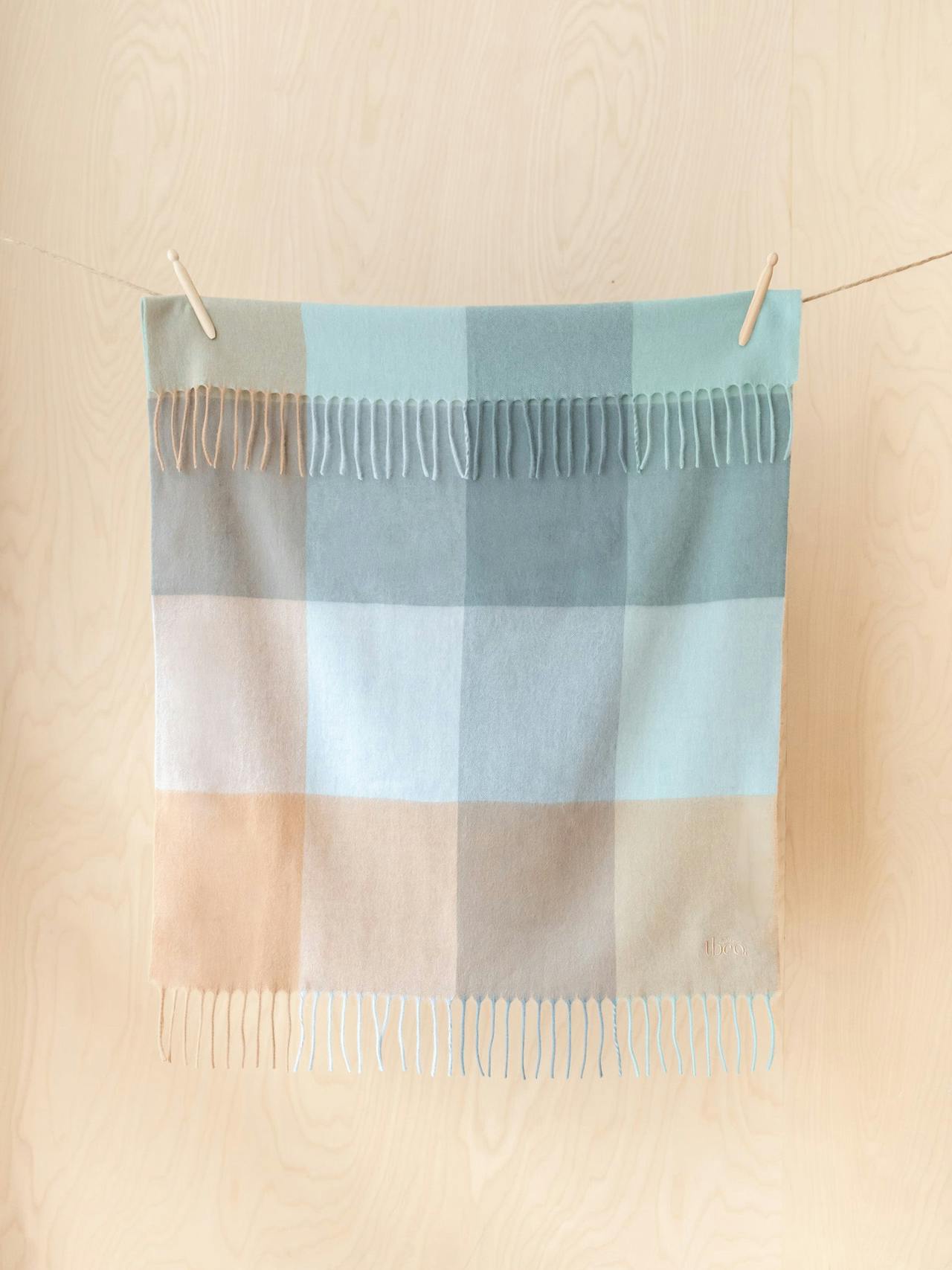 Lambswool baby blanket in blue block check Home > Blankets > Lambswool Blankets > Baby TBCo    - Collagerie