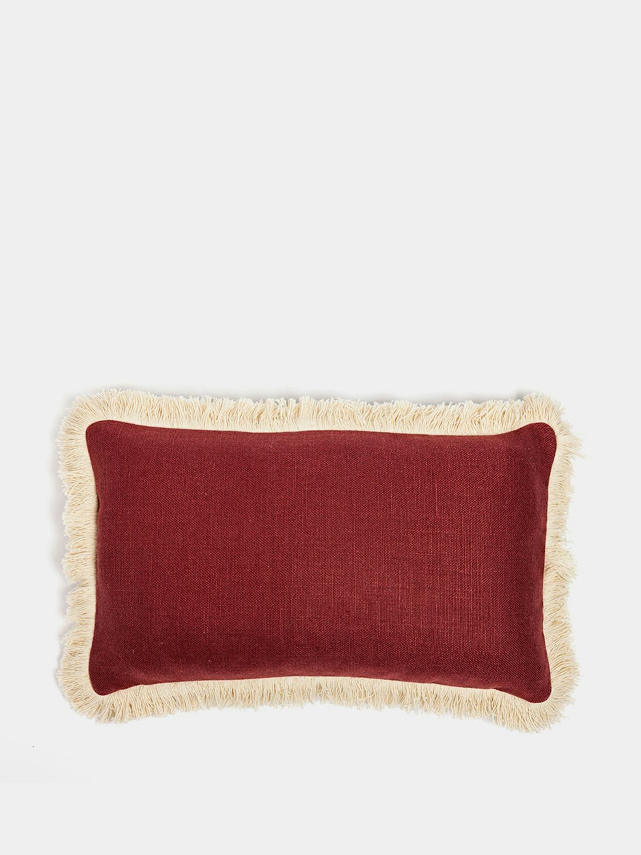 Alfie linen scatter cushion in pomegranate Cushion Hadeda    - Collagerie