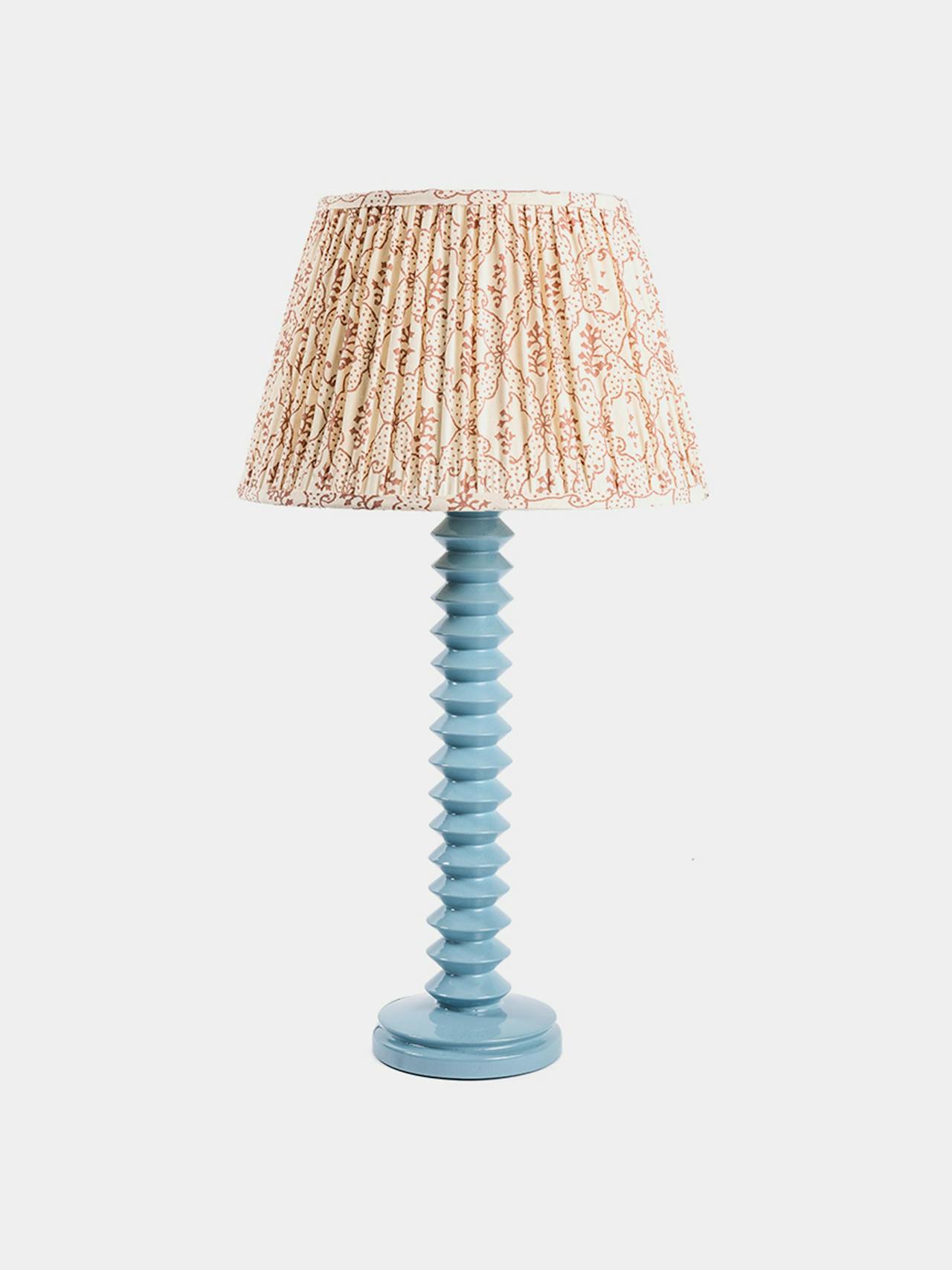 Aztec lamp base in stone blue