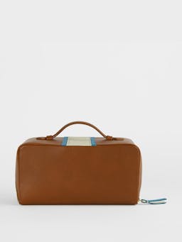 The tan and teal washbag  London Velvet    - Collagerie