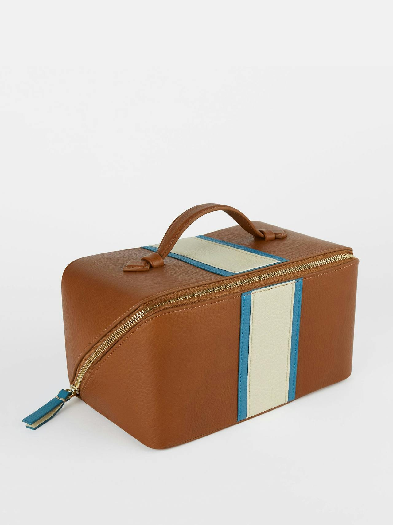 The tan and teal washbag  London Velvet    - Collagerie