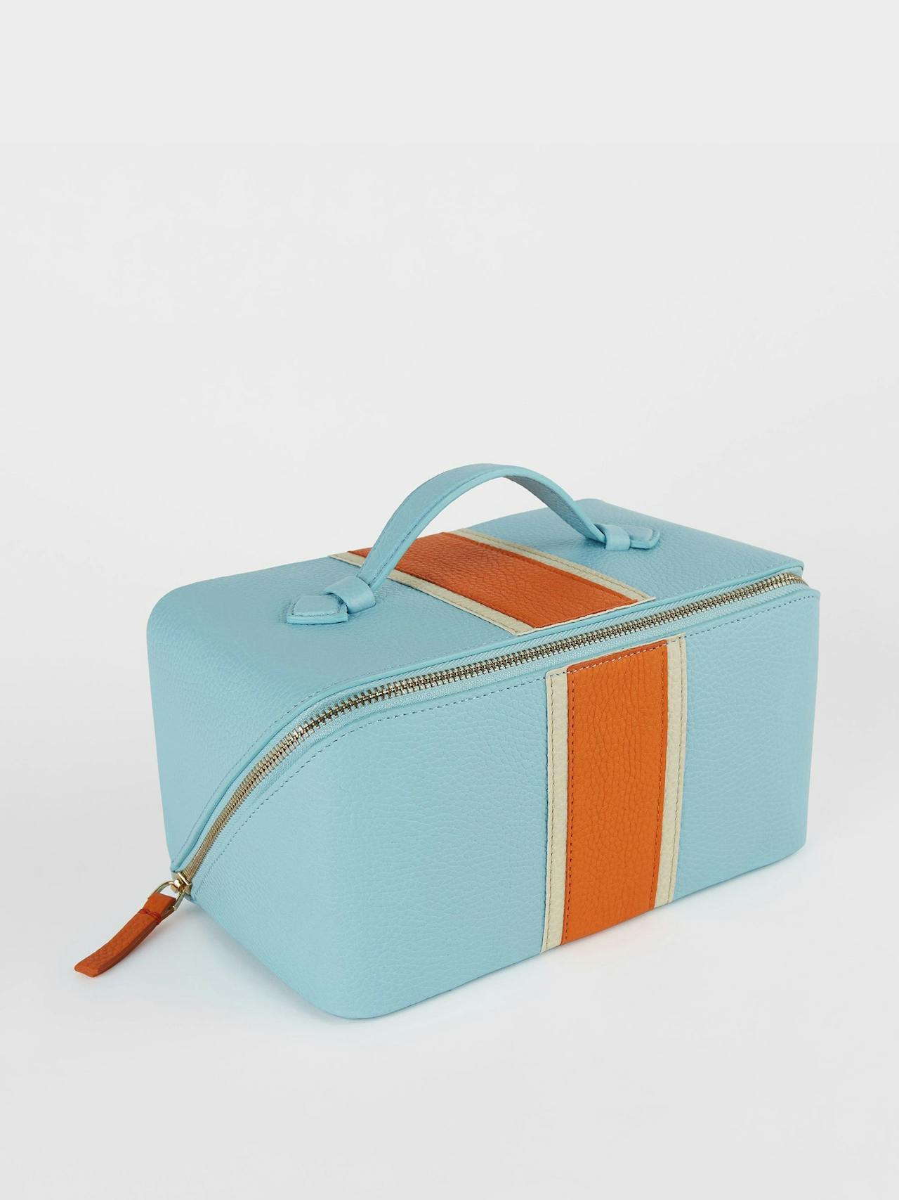 The baby blue and orange washbag Washbag London Velvet    - Collagerie