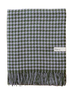 Olive houndstooth lambswool blanket Lambswool Blankets - Lifestyle Full TBCo    - Collagerie