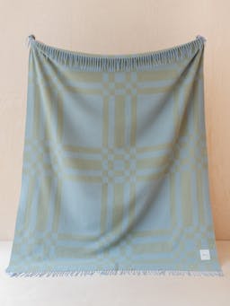 Lambswool blanket in blue pillar check Home > Blankets > Lambswool Blankets > Large TBCo    - Collagerie