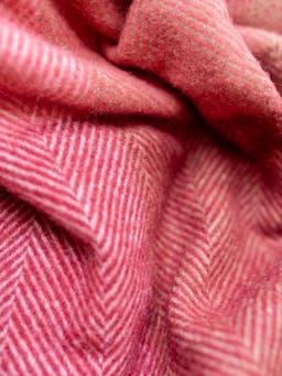 Recycled wool blanket in pink herringbone block check Home > Blankets > Recycled Wool Blankets > Large TBCo    - Collagerie