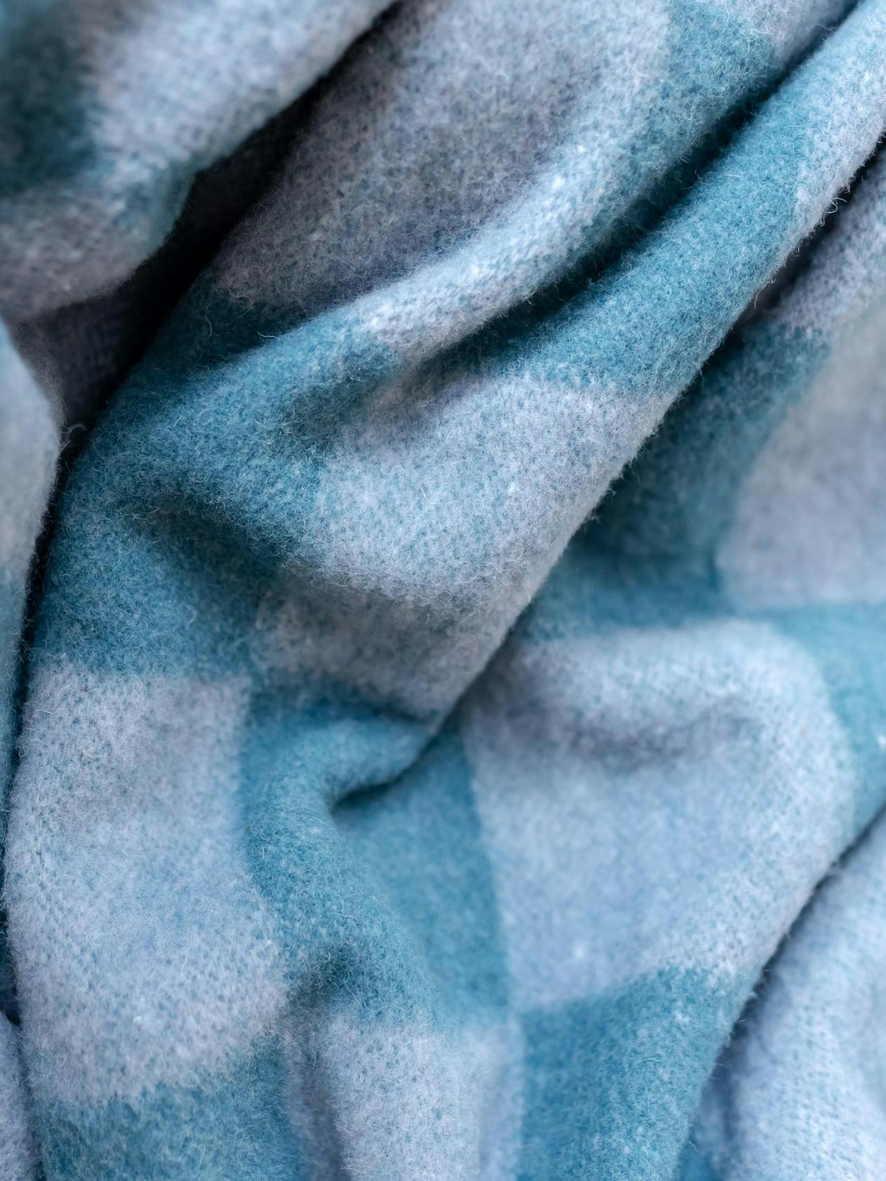 Brushed recycled wool blanket in blue checkerboard Home > Blankets > Recycled Wool Blankets > Large TBCo    - Collagerie