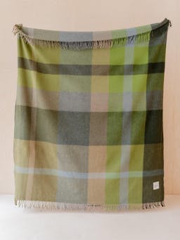 Recycled wool blanket in olive oversized patchwork check Home > Blankets > Recycled Wool Blankets > Large TBCo    - Collagerie