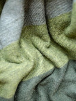 Recycled wool blanket in olive oversized patchwork check Home > Blankets > Recycled Wool Blankets > Large TBCo    - Collagerie