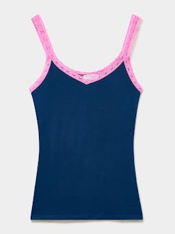 Midnight neon pink lace cami Lace Cami Stripe & Stare    - Collagerie