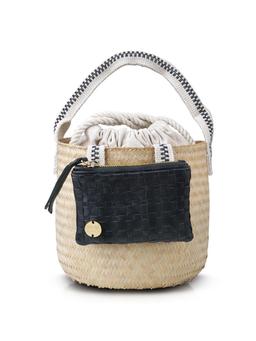 Black and cream Libur handheld bucket bag Handbag STELAR    - Collagerie