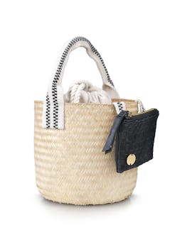 Black and cream Libur handheld bucket bag Handbag STELAR    - Collagerie