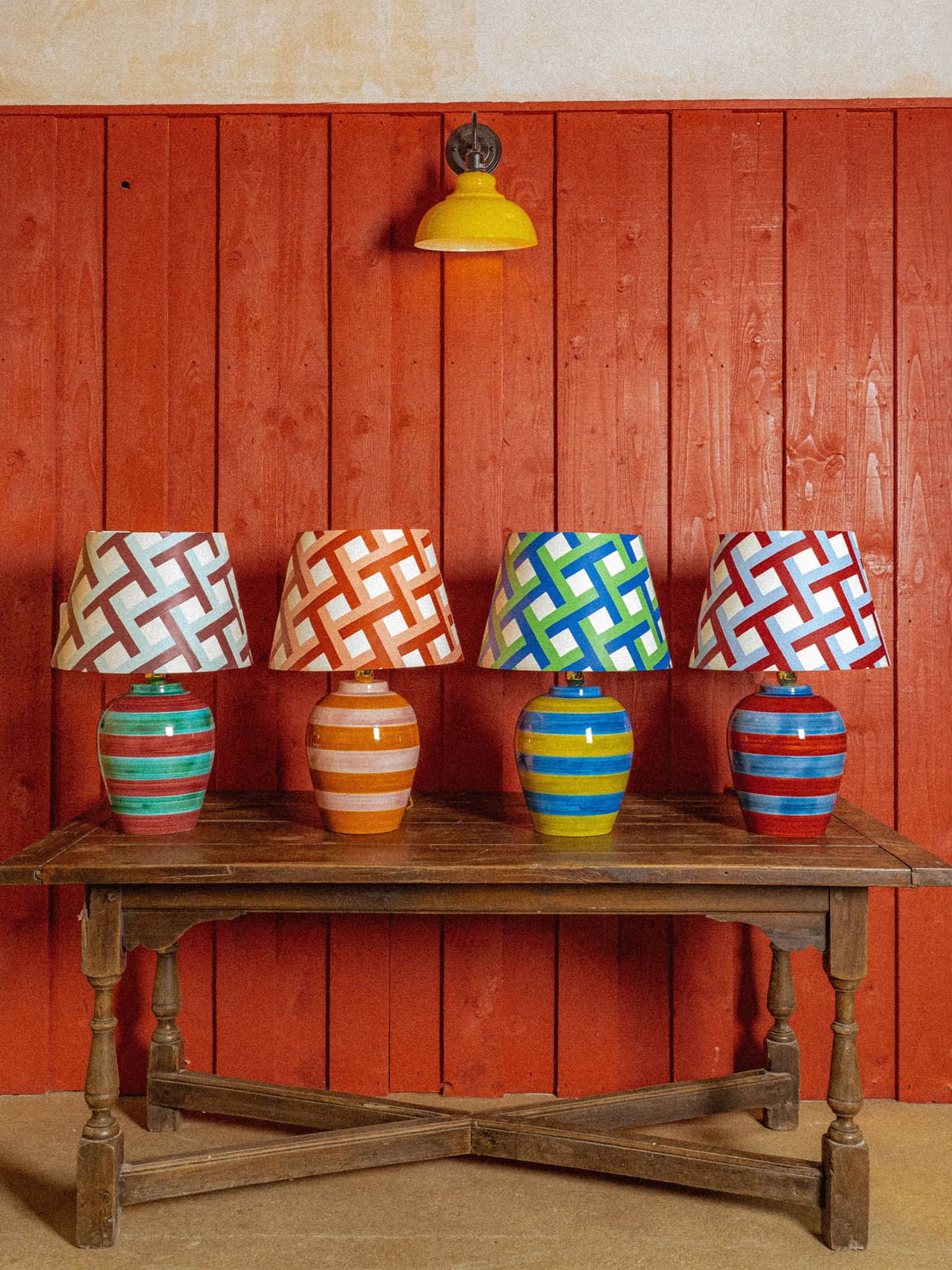 Stripe lamp, red and blue  Silo Studio    - Collagerie