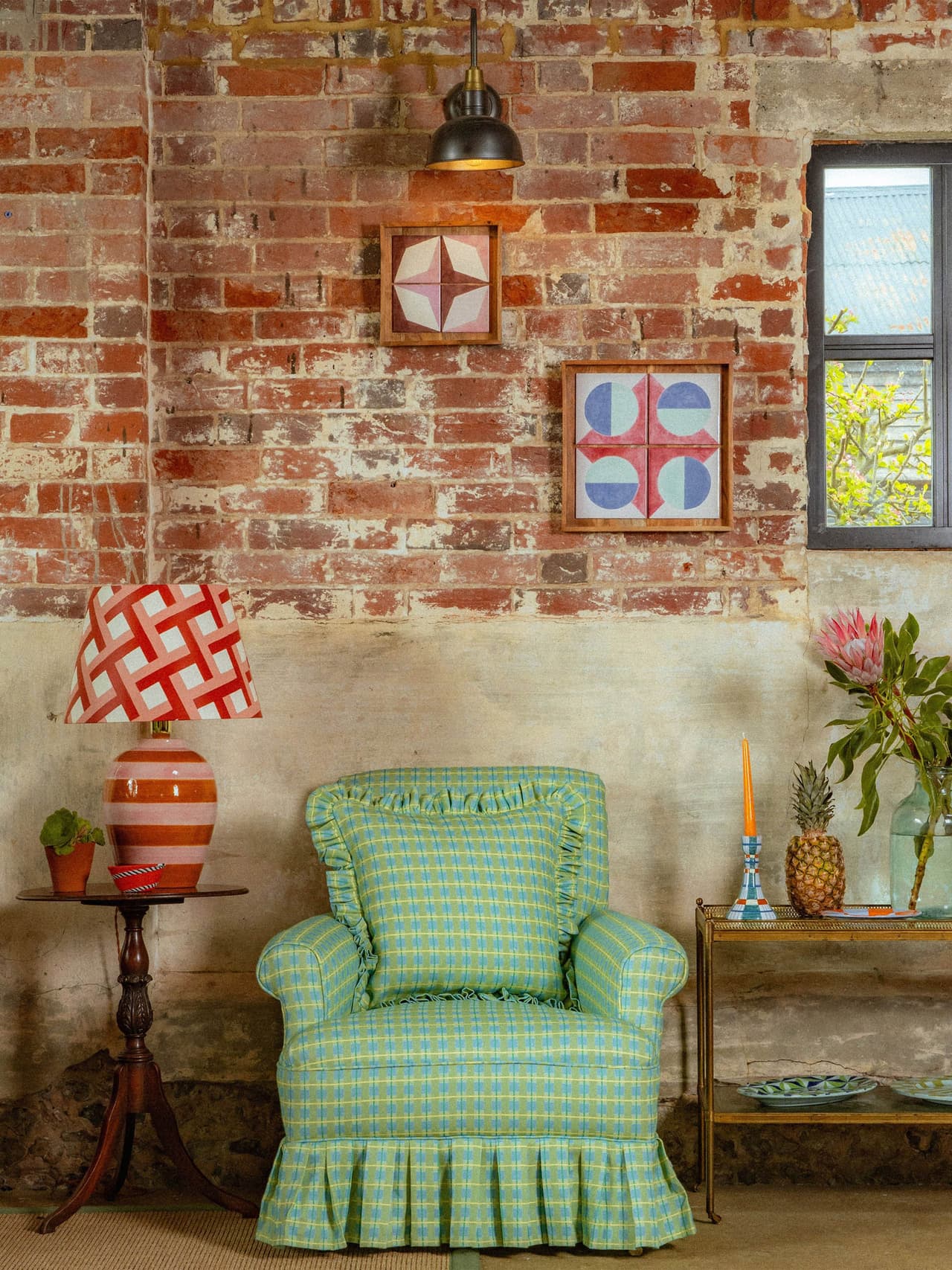 Stripe lamp, pink and orange  Silo Studio    - Collagerie