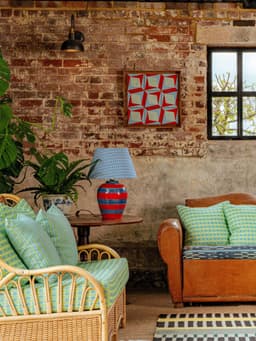 Stripe lamp, red and blue  Silo Studio    - Collagerie