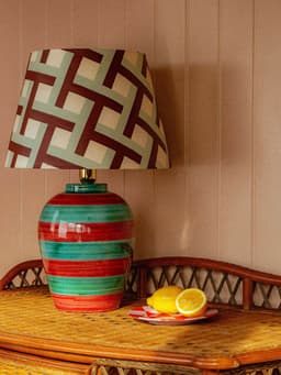 Stripe lamp, crimson and turquoise  Silo Studio    - Collagerie