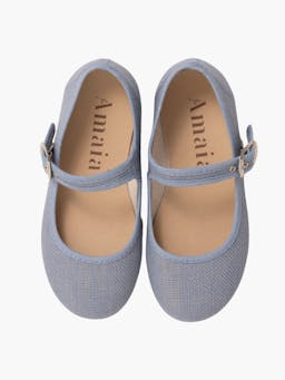 Linen Mary Jane indigo Child Shoes Amaia    - Collagerie