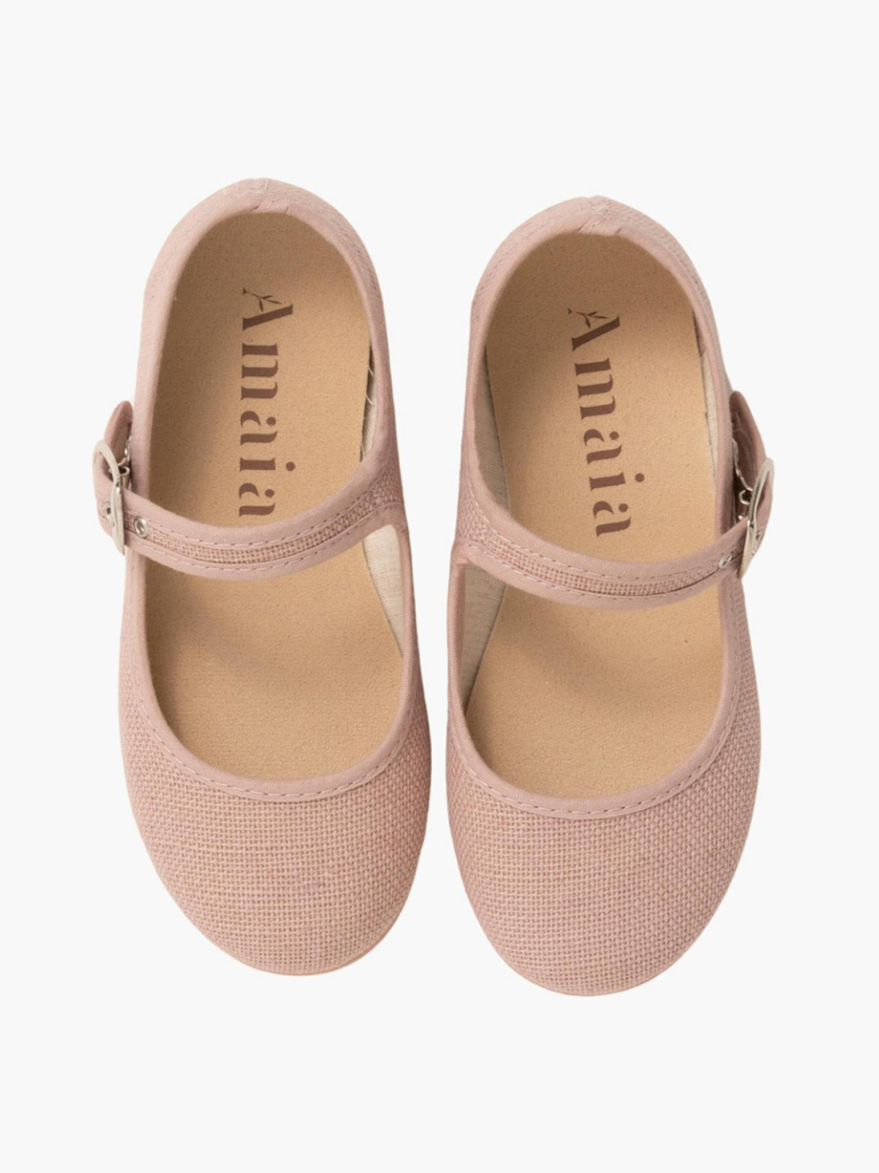 Linen Mary Jane pastel pink