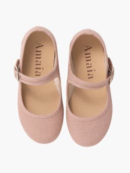 Linen Mary Jane pastel pink Child Shoes Amaia    - Collagerie