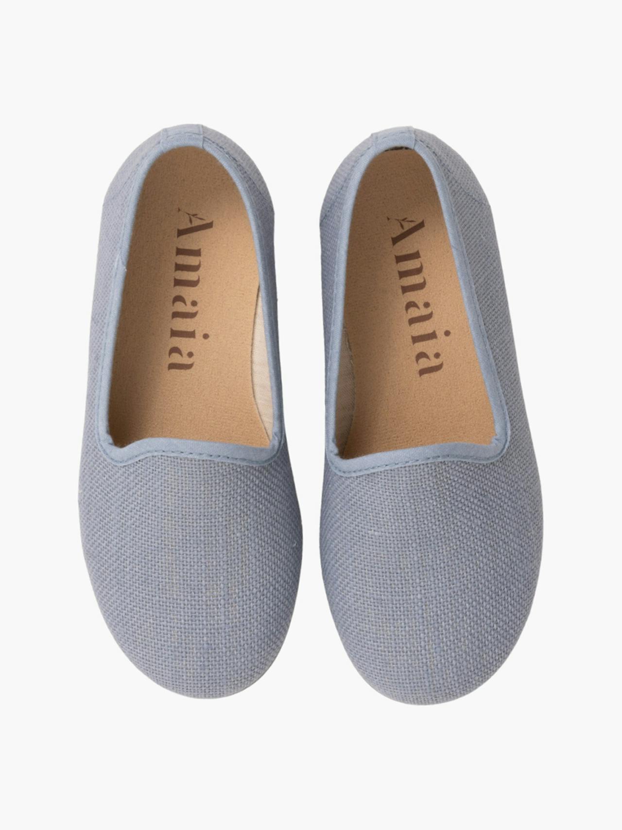 Linen slippers indigo
