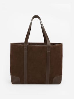 Chocolate suede tote bag Tote London Velvet    - Collagerie