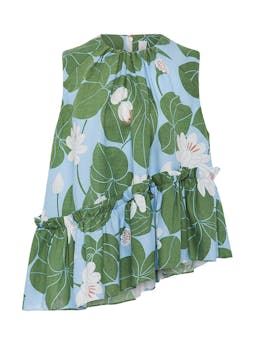 Waterlily green linen Alora top clothing Borgo De Nor    - Collagerie