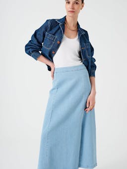 Faye slip skirt in oceanic blue 6204520090 Seventy + Mochi    - Collagerie