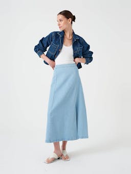 Faye slip skirt in oceanic blue 6204520090 Seventy + Mochi    - Collagerie