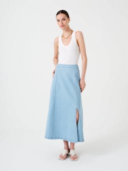 Faye slip skirt in oceanic blue 6204520090 Seventy + Mochi    - Collagerie