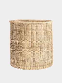 Round closed weave cane planter Basket Hadeda    - Collagerie