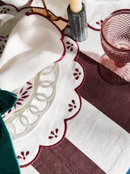 Poppy burgundy placemats, set of 4 Interiors Maison Margaux    - Collagerie