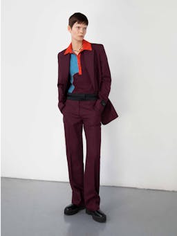 Bordeaux slim boyfriend blazer Clothing Marina Moscone    - Collagerie