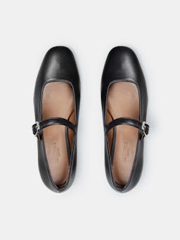 Black leather Mary Jane flats Shoes Le Monde Beryl    - Collagerie