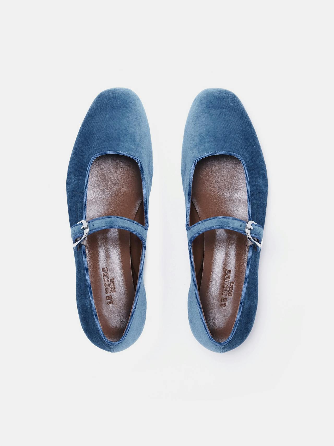 Blue velvet Mary Jane flats Footwear Le Monde Beryl    - Collagerie