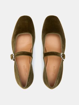 Cork velvet Mary Jane flats Footwear Le Monde Beryl    - Collagerie