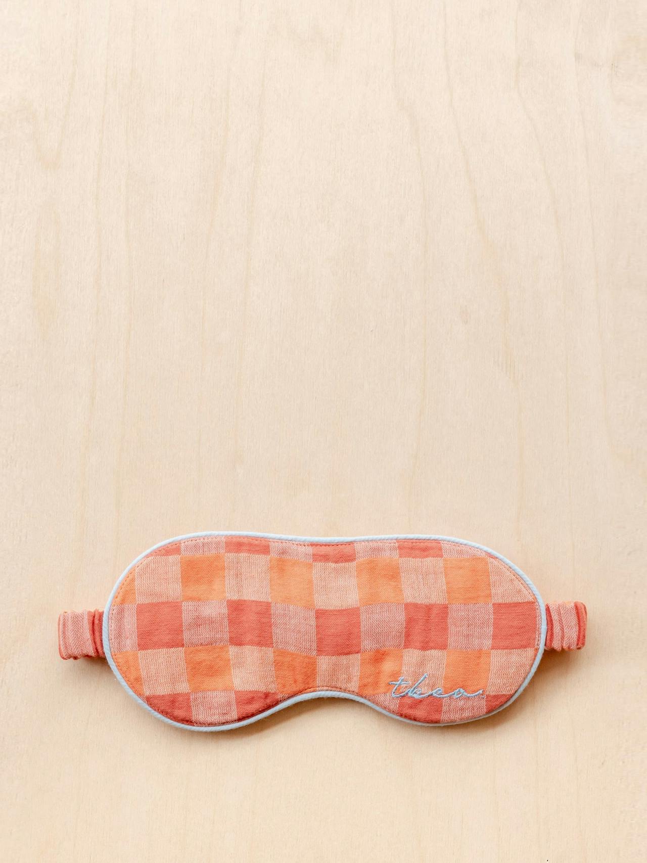 Apricot checkerboard cotton eye mask Eye Mask TBCo    - Collagerie