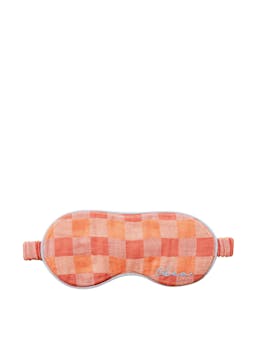 Apricot checkerboard cotton eye mask Eye Mask TBCo    - Collagerie